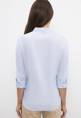 Kadın Mavi Gömlek Uzunkol Basic - 50208103031
