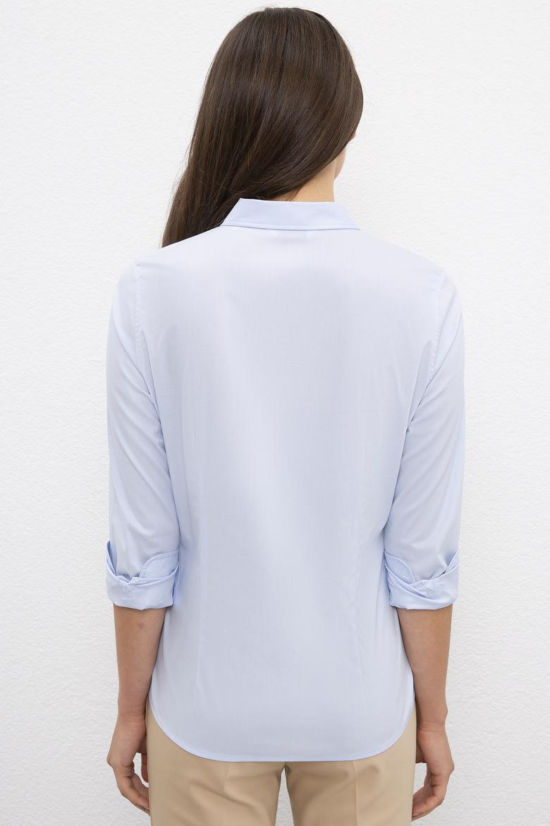 Kadın Mavi Gömlek Uzunkol Basic - 50208103031
