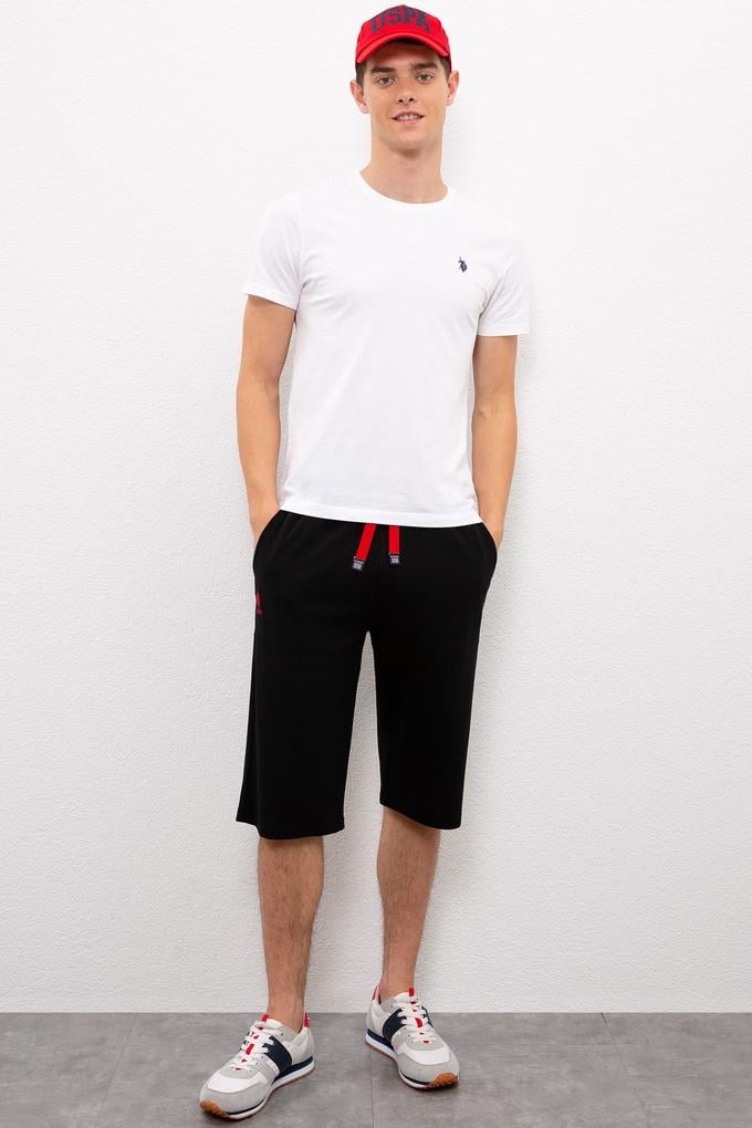 Erkek Siyah  Örme Şort