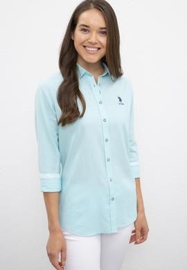 Kadın Mavi Gömlek Uzunkol Basic - 50200157062