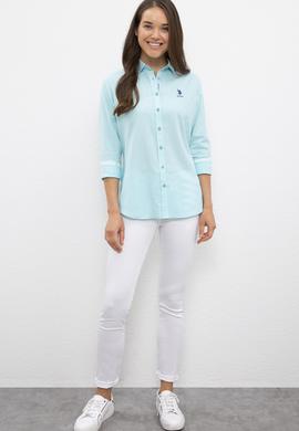 Kadın Mavi Gömlek Uzunkol Basic - 50200157062