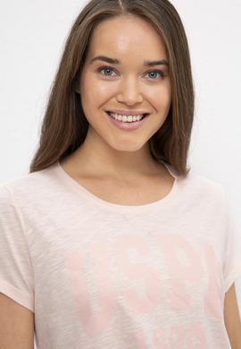 Kadın Pembe Bisiklet Yaka T-Shirt - 50202255037