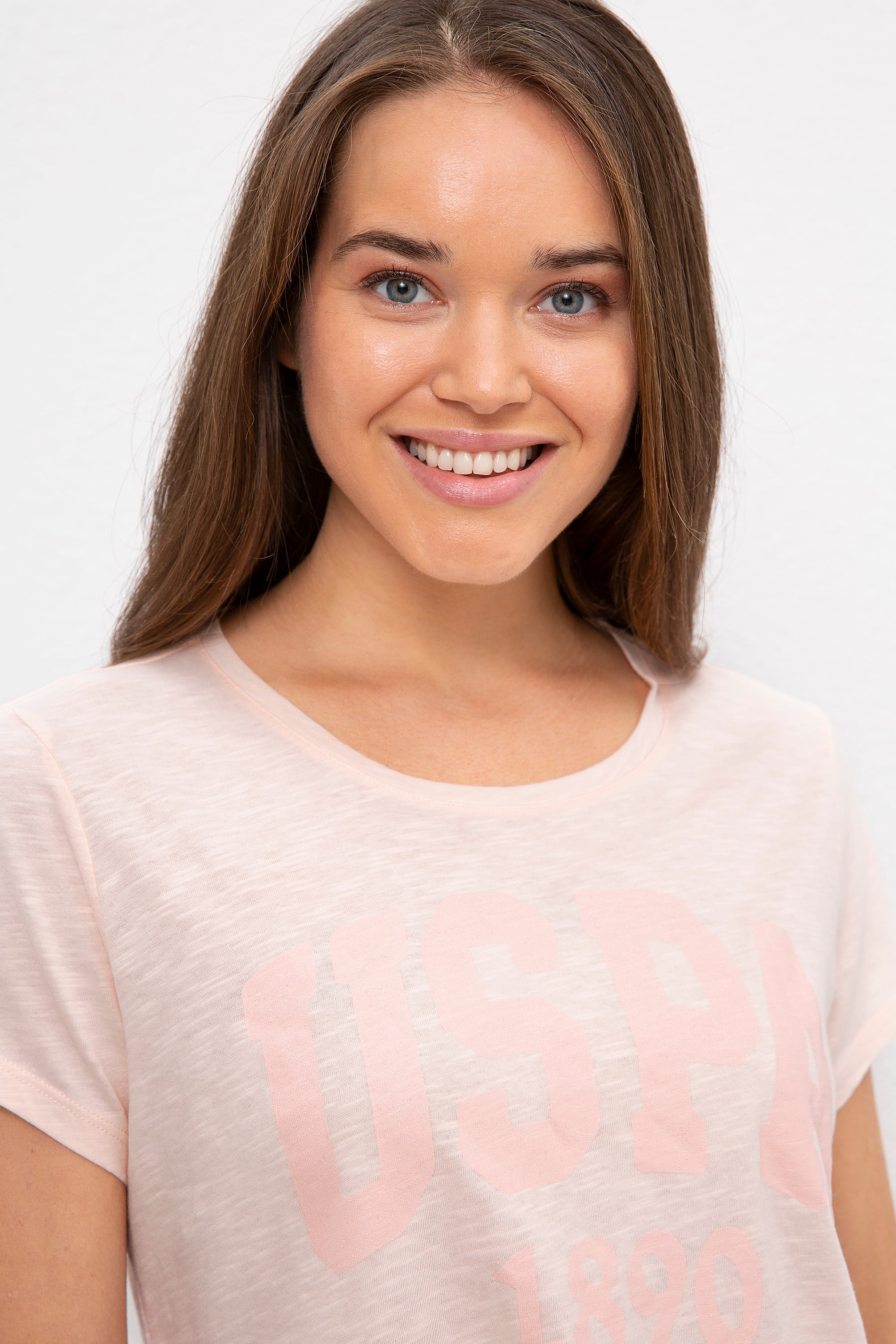 Kadın Pembe Bisiklet Yaka T-Shirt