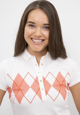 Kadın Beyaz Polo Yaka T-Shirt - 50217749003