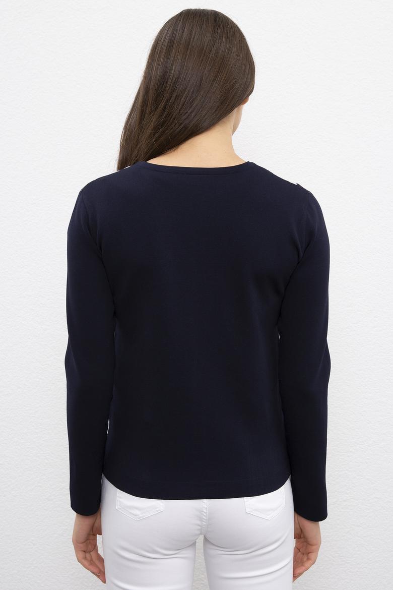 Kadın Lacivert Triko Hırka - 50200298011