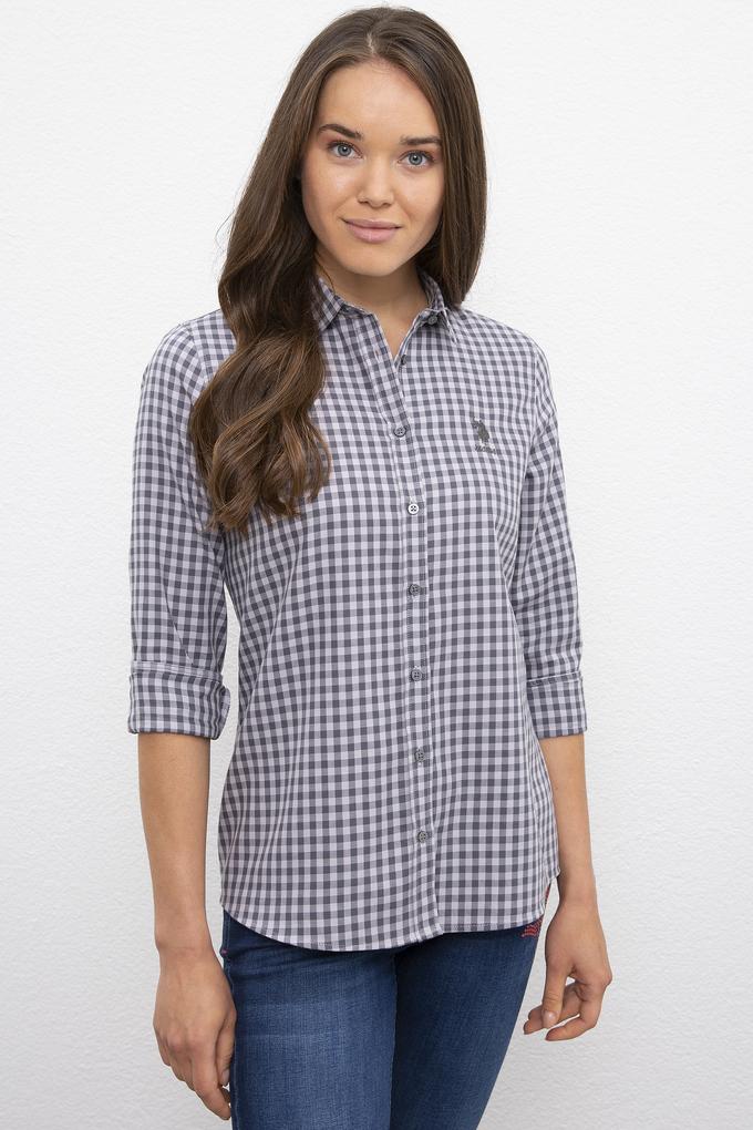 Kadın Gri Gömlek Uzunkol