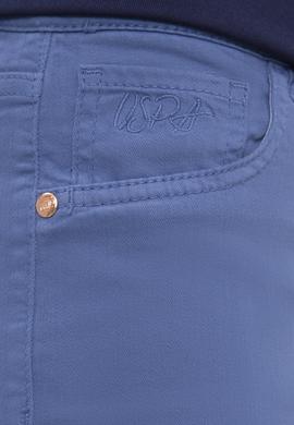 Kadın Mavi Dokuma Bermuda Capri - 50202687012