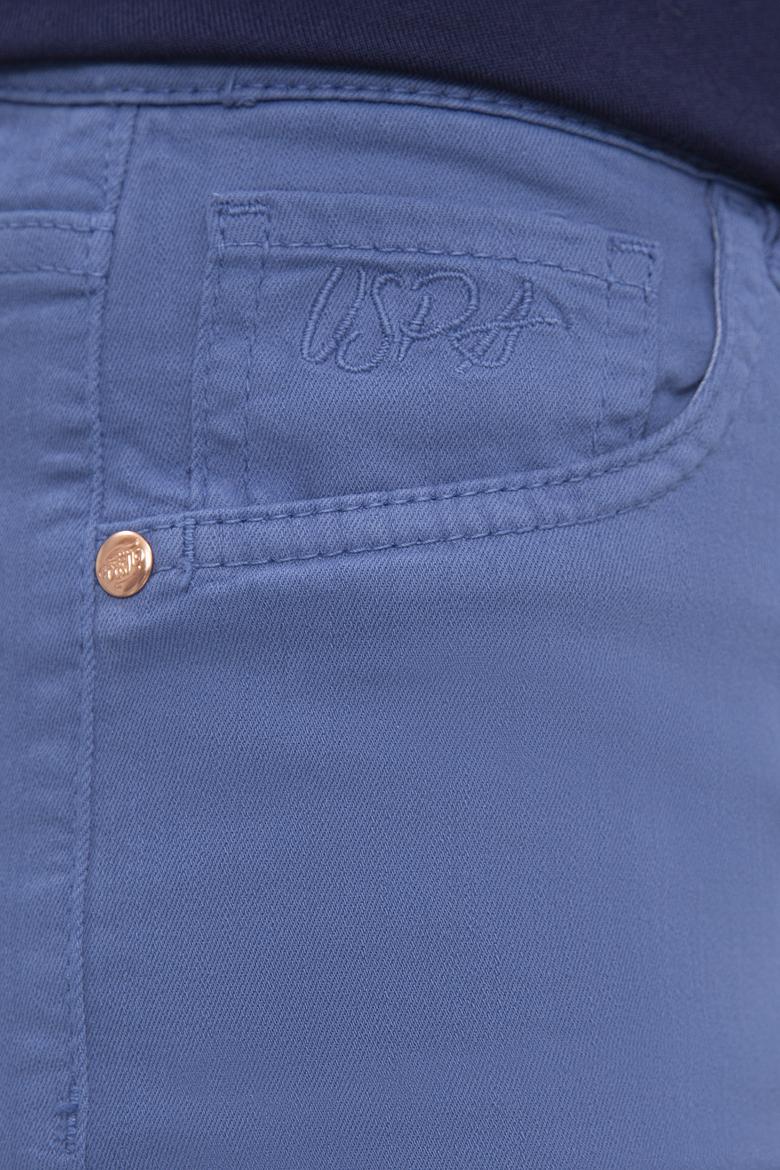 Kadın Mavi Dokuma Bermuda Capri - 50202687012