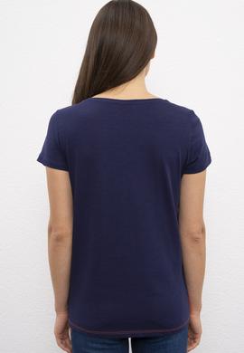 Kadın Kırmızı Bisiklet Yaka T-Shirt - 50219840006