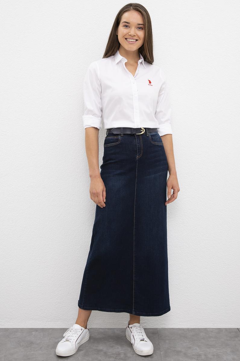 Kadın Mavi Denim Etek