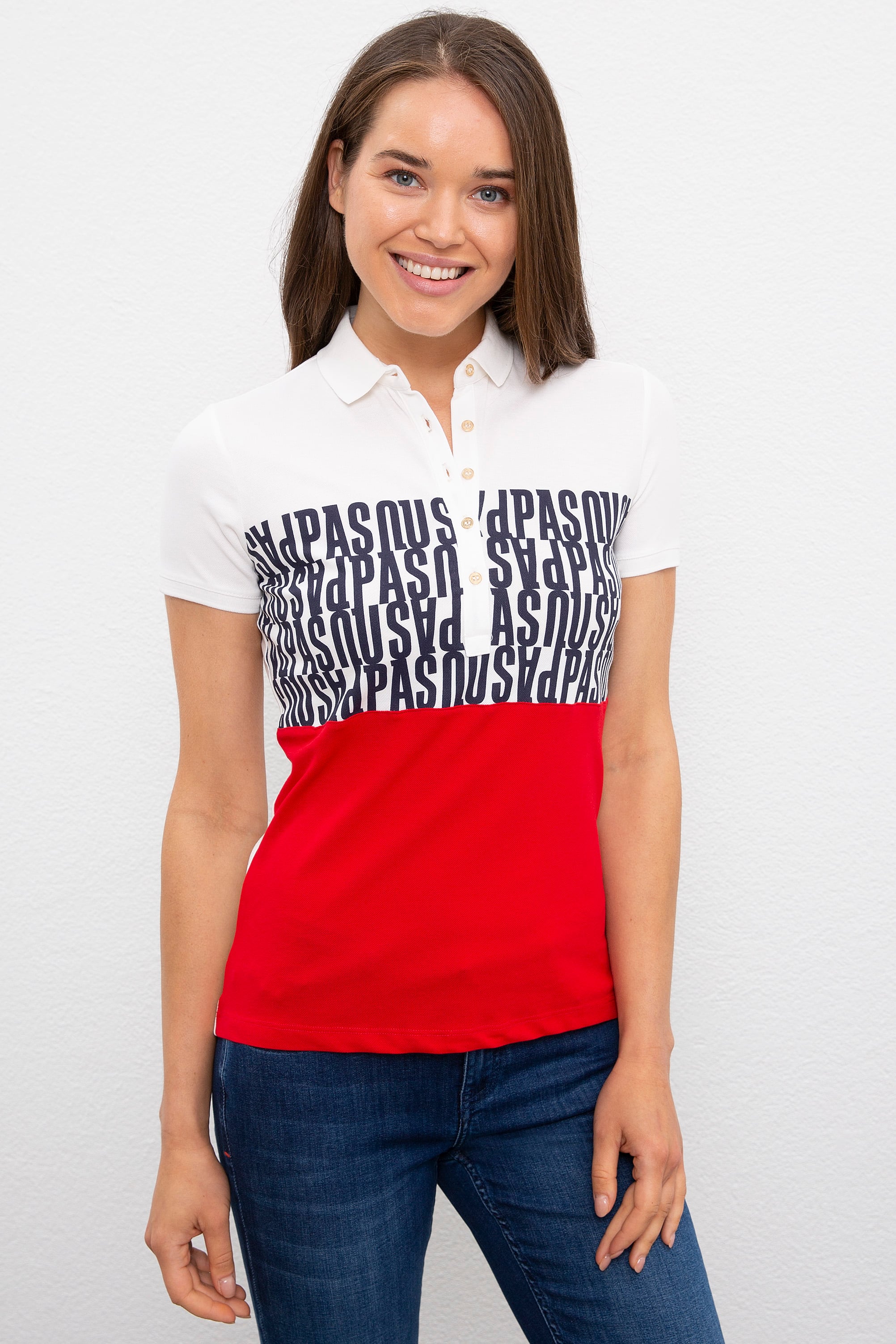 Kadın Beyaz Polo Yaka T-Shirt