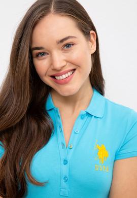 Kadın Turkuaz Polo Yaka T-Shirt Basic - 50221036103