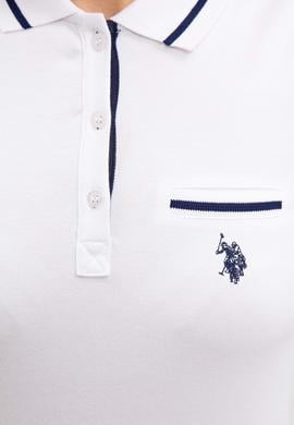 Kadın Beyaz Polo Yaka Tişört - 50225753004