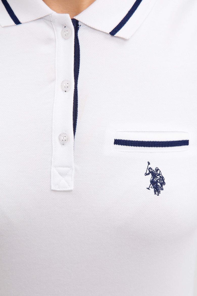 Kadın Beyaz Polo Yaka Tişört - 50225753004