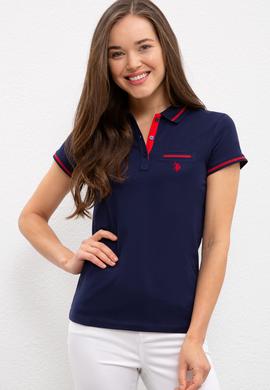 Kadın Lacivert Polo Yaka T-Shirt - 50225753013
