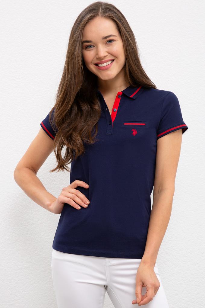 Kadın Lacivert Polo Yaka T-Shirt