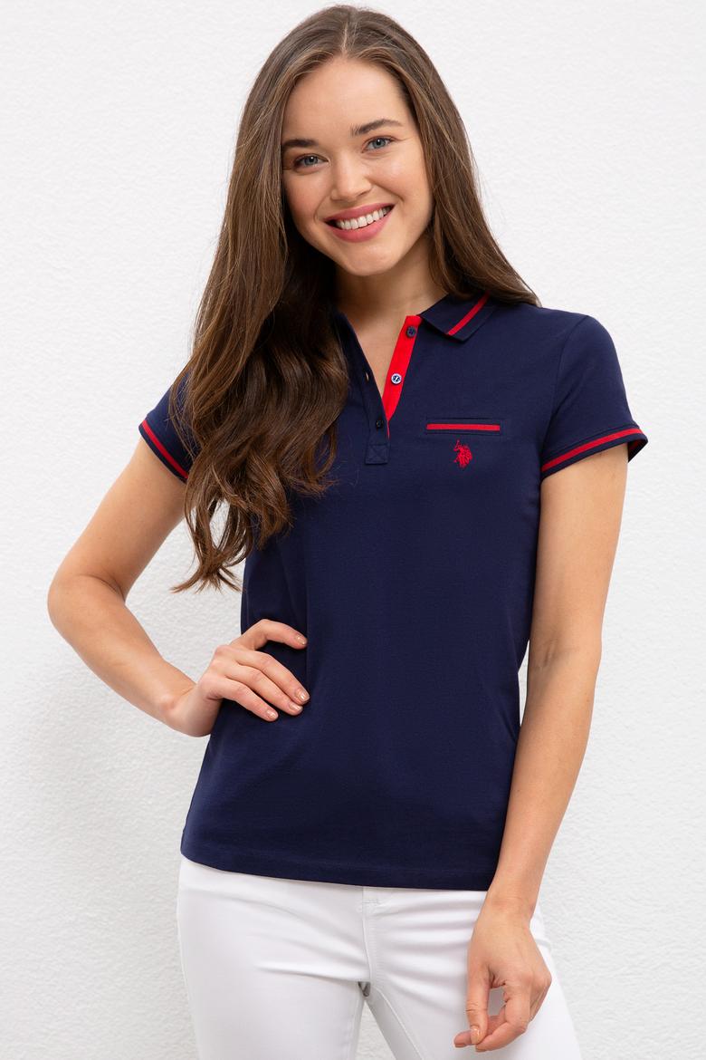 Kadın Lacivert Polo Yaka T-Shirt