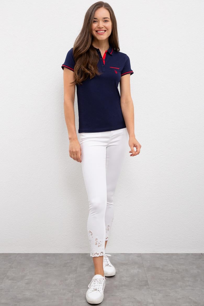 Kadın Lacivert Polo Yaka T-Shirt - 50225753013