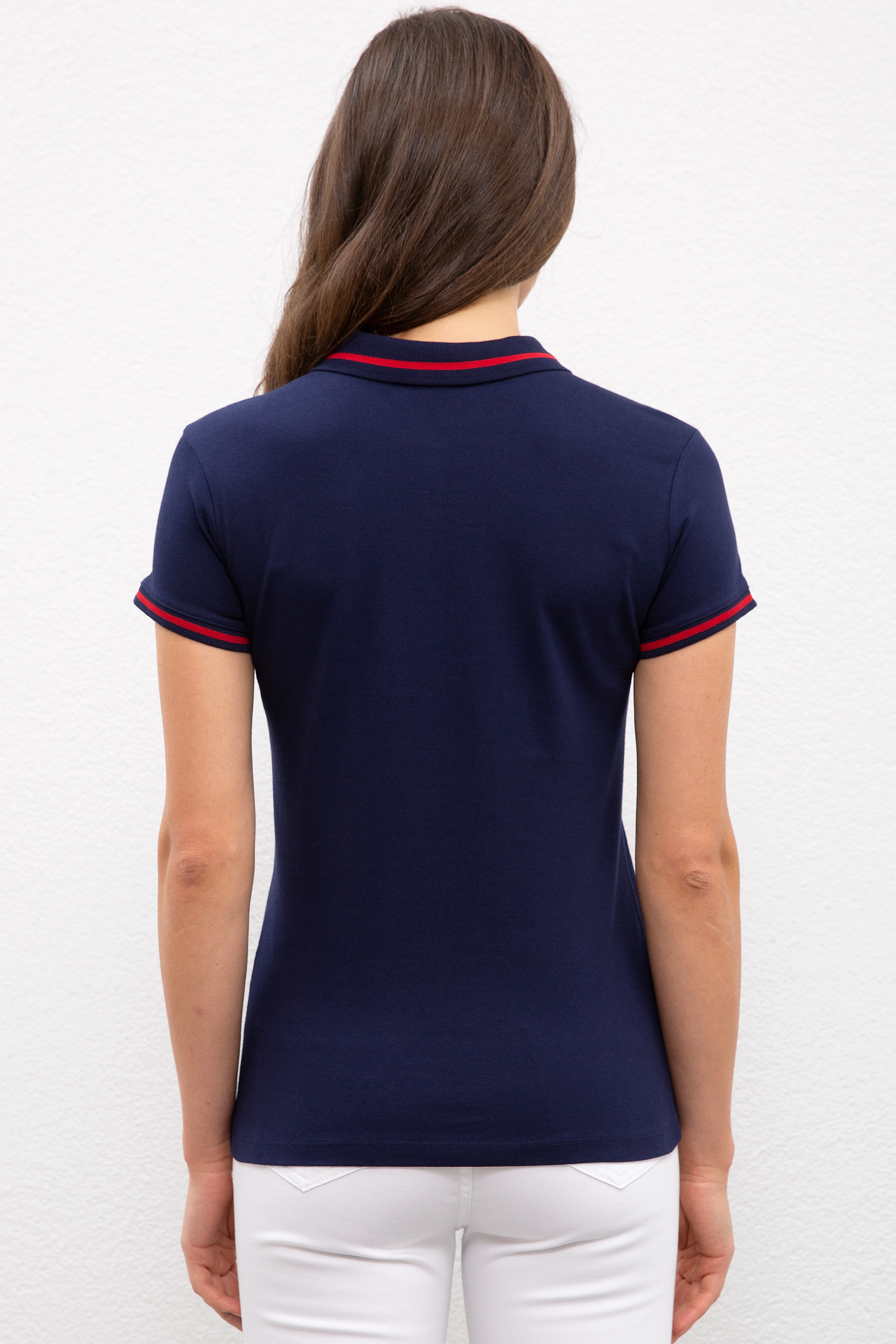 Kadın Lacivert Polo Yaka T-Shirt
