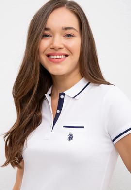 Kadın Beyaz Polo Yaka Tişört - 50225753004