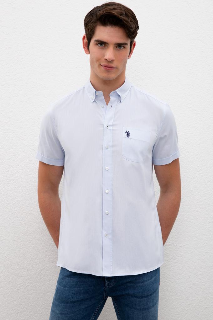 Erkek Mavi Gömlek Kısakol