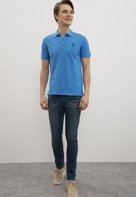 Erkek Kobalt Mavi Basic Tişört - 50222632229