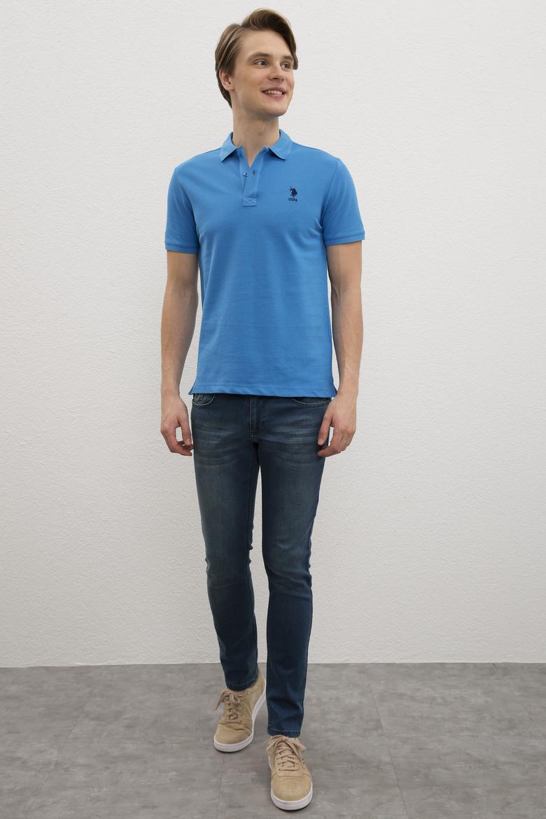 Erkek Kobalt Mavi Basic Tişört - 50222632229