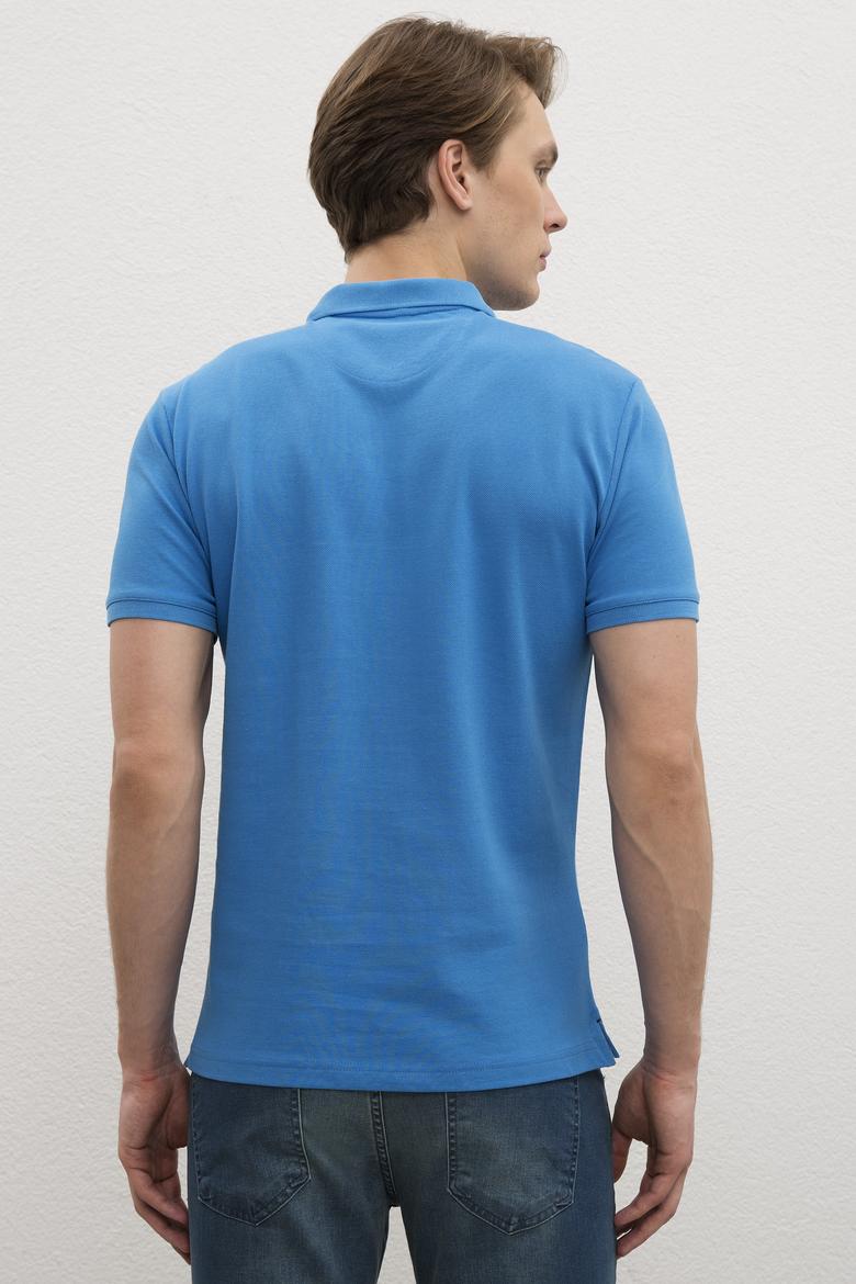Erkek Kobalt Mavi Basic Tişört - 50222632229