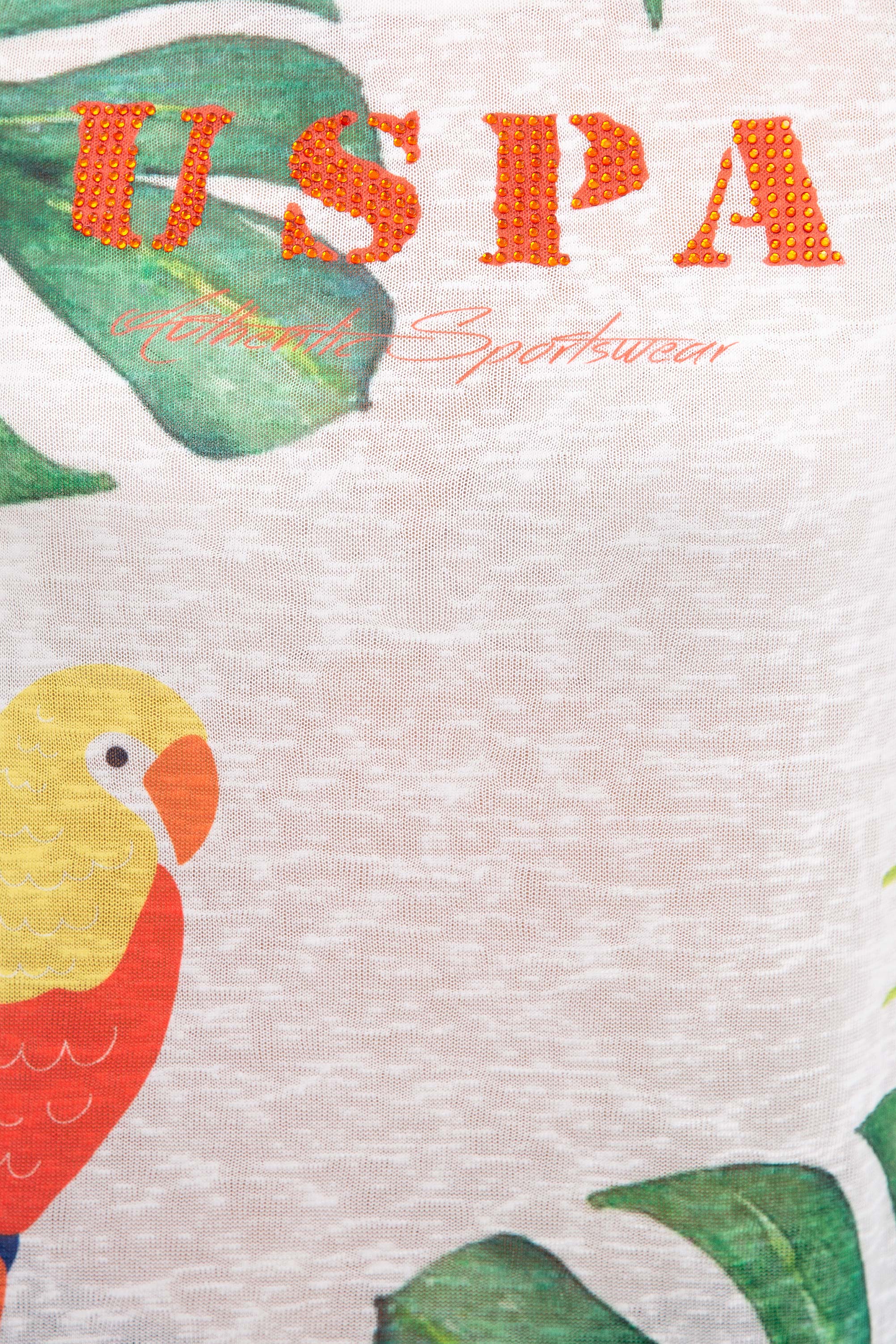 Kadın Beyaz Bisiklet Yaka T-Shirt - Image 4
