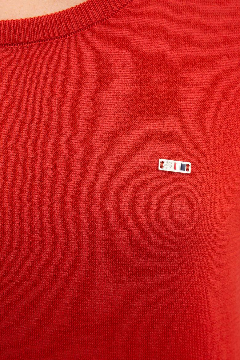 Kadın Turuncu Triko Kazak Basic - 50224704092