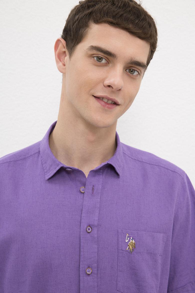 Erkek Mor Gömlek Kısakol - 50218909112
