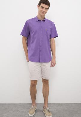 Erkek Mor Gömlek Kısakol - 50218909112