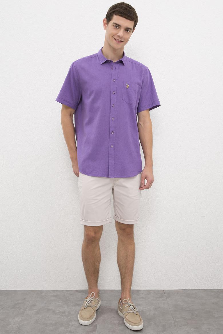 Erkek Mor Gömlek Kısakol - 50218909112