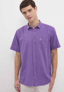 Erkek Mor Gömlek Kısakol - 50218909112