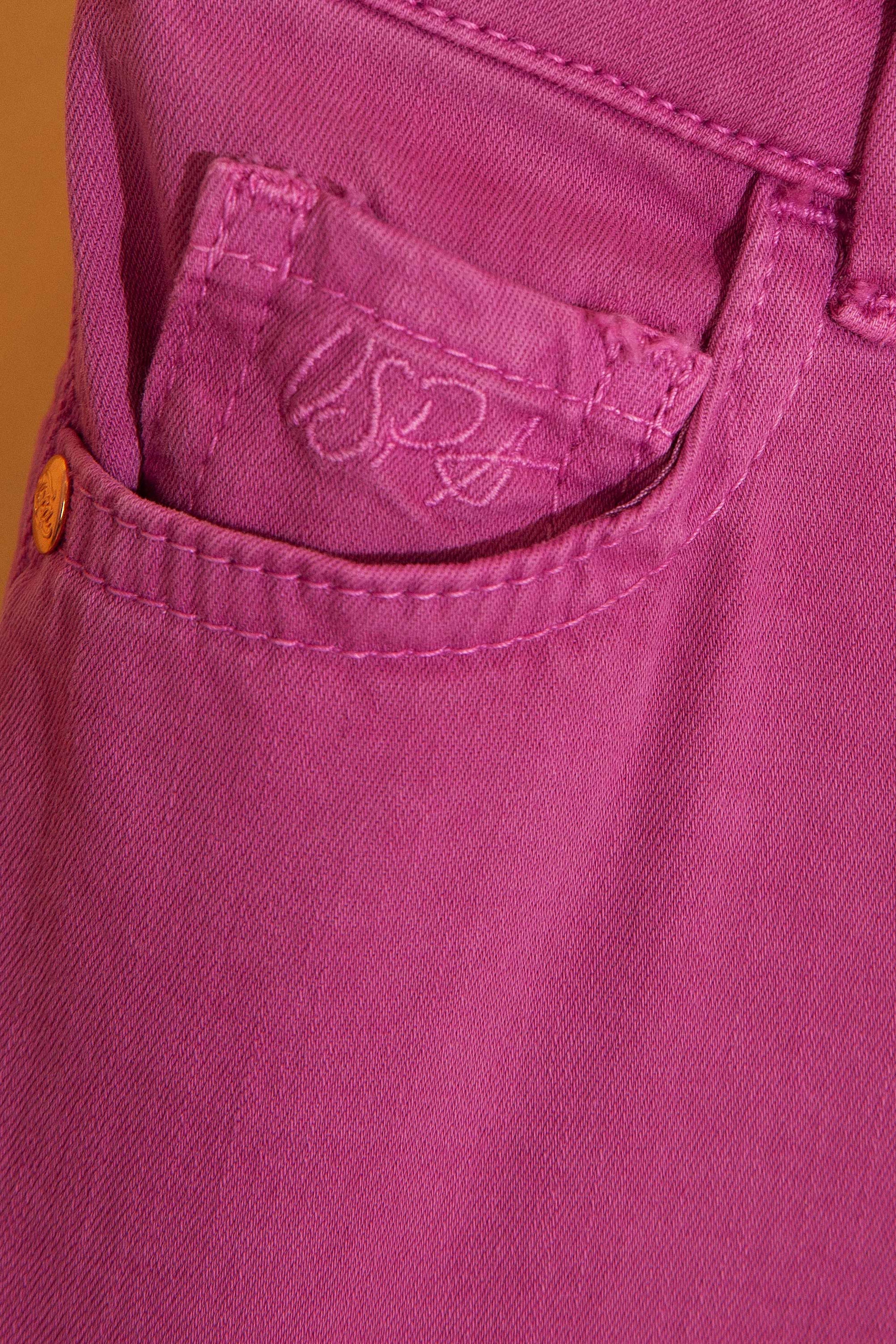 Kız Çocuk Mor Dokuma Bermuda Capri - Image 3