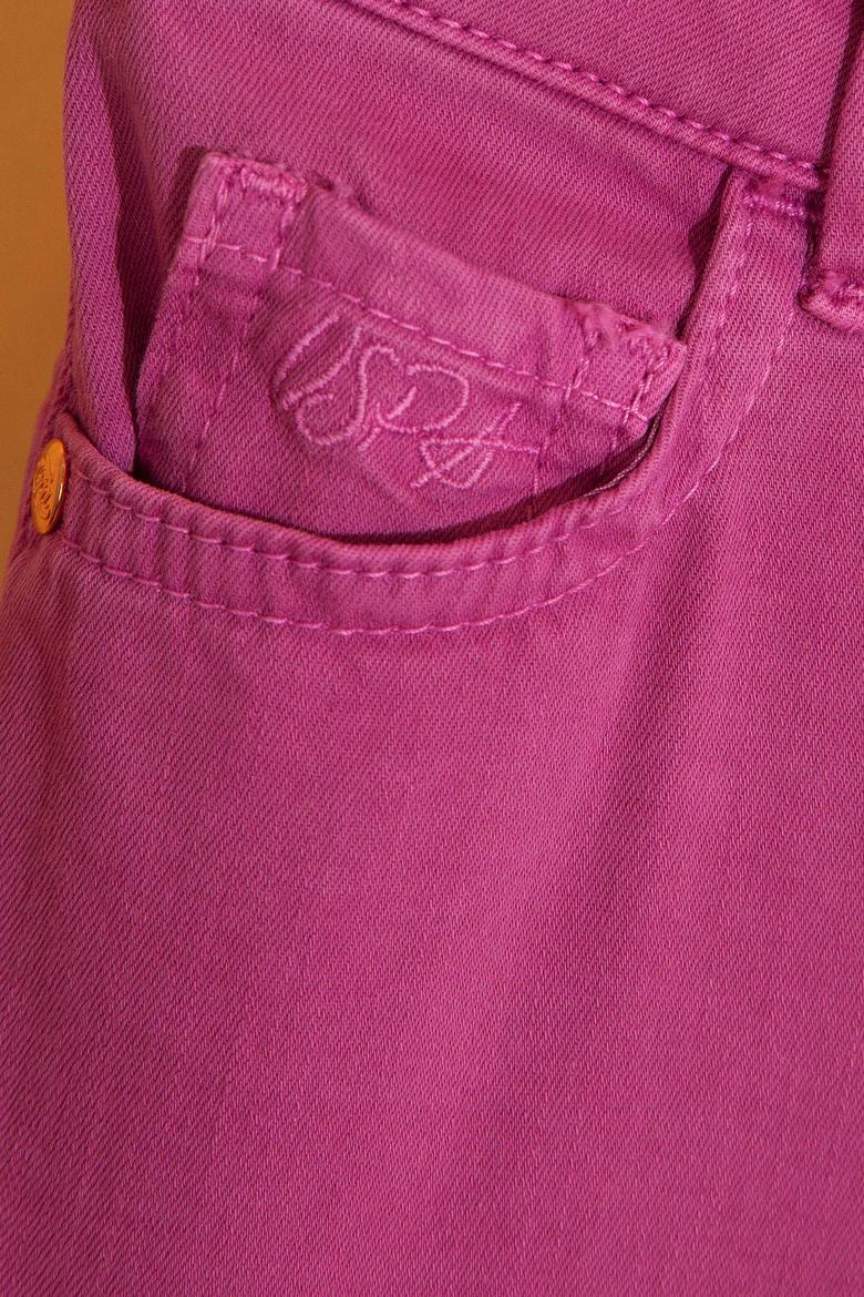 Kız Çocuk Mor Dokuma Bermuda Capri - 50203109057