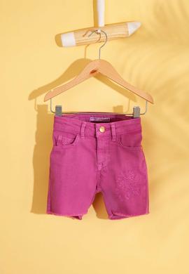 Kız Çocuk Mor Dokuma Bermuda Capri - 50203109057