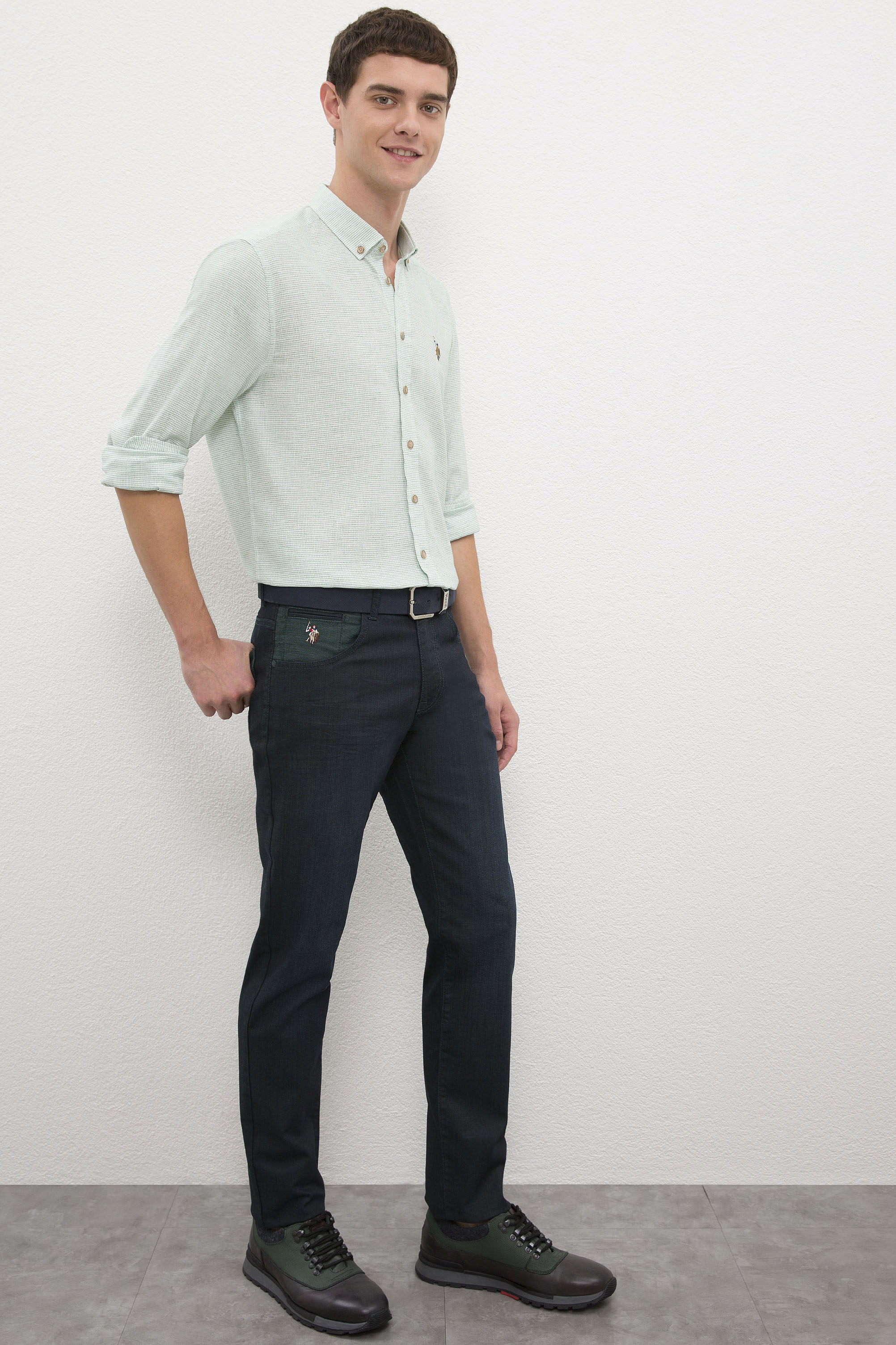 Erkek Yeşil Denim Pantolon - Image 2