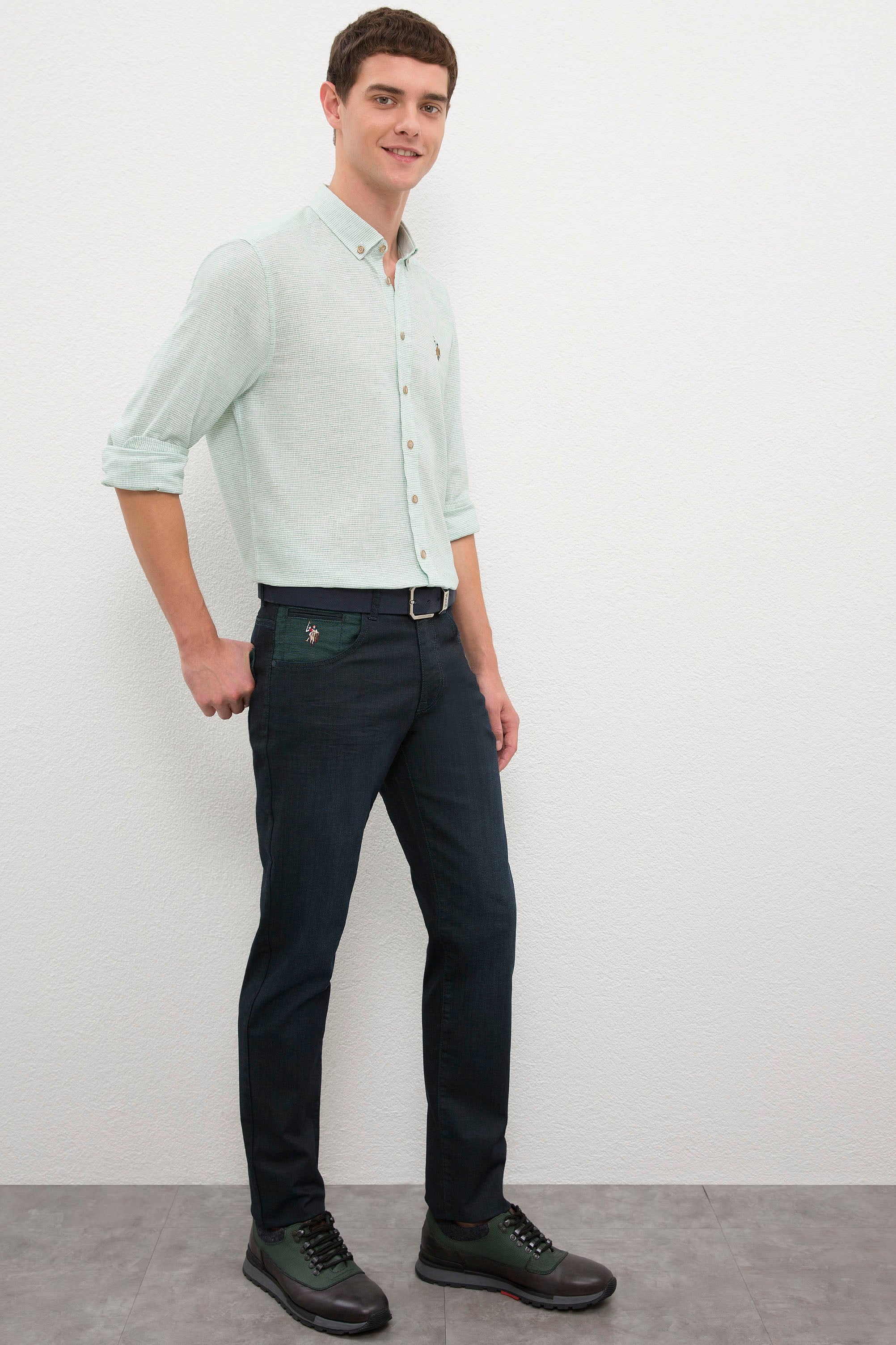 Erkek Yeşil Denim Pantolon