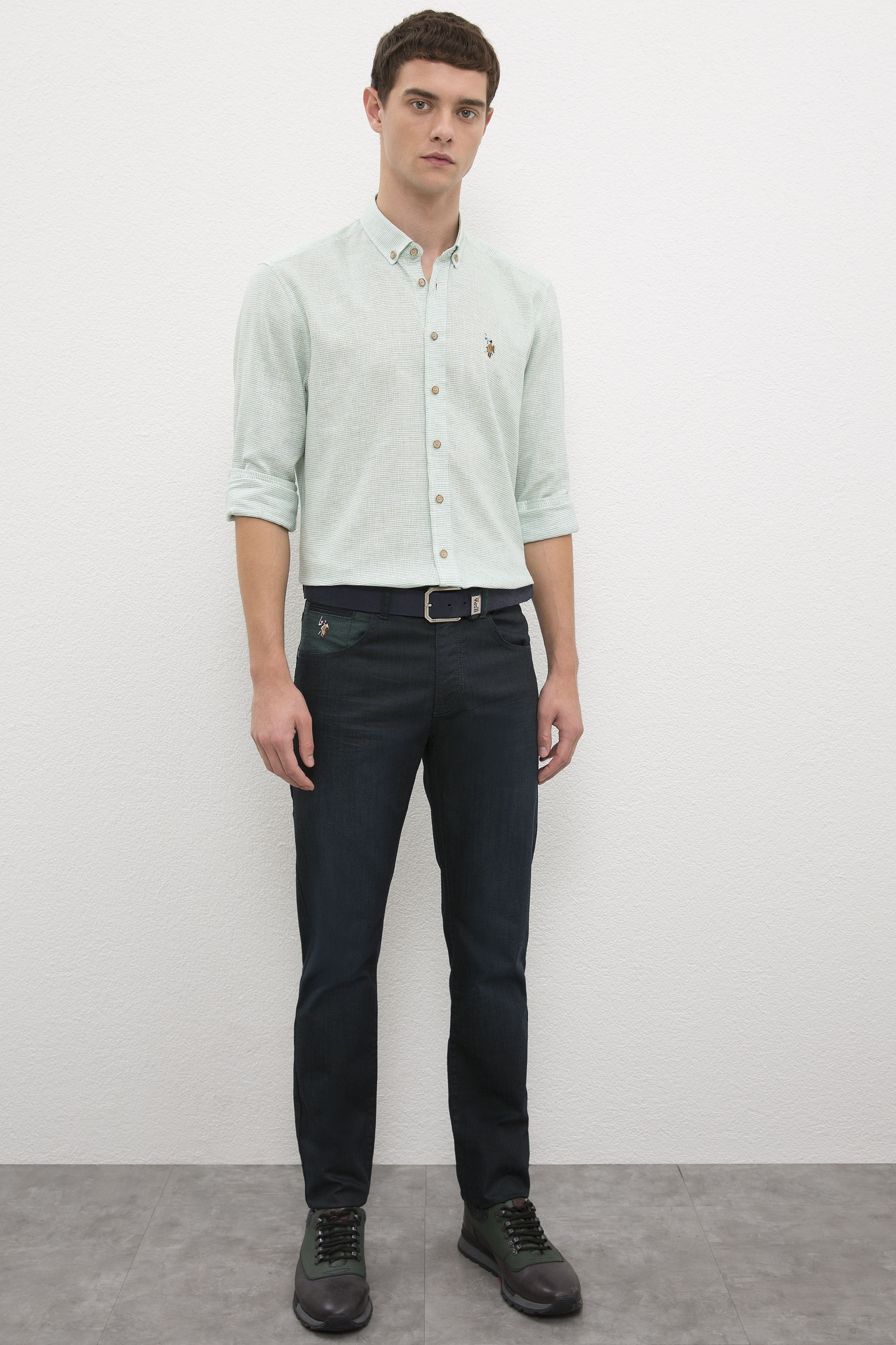 Erkek Yeşil Denim Pantolon - Image 1