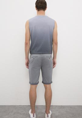 Erkek Gri Dokuma Bermuda Capri - 50218371023