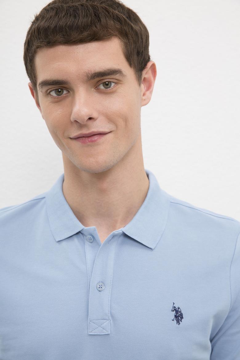 Erkek Açık İndigo Basic Tişört - 50187188080