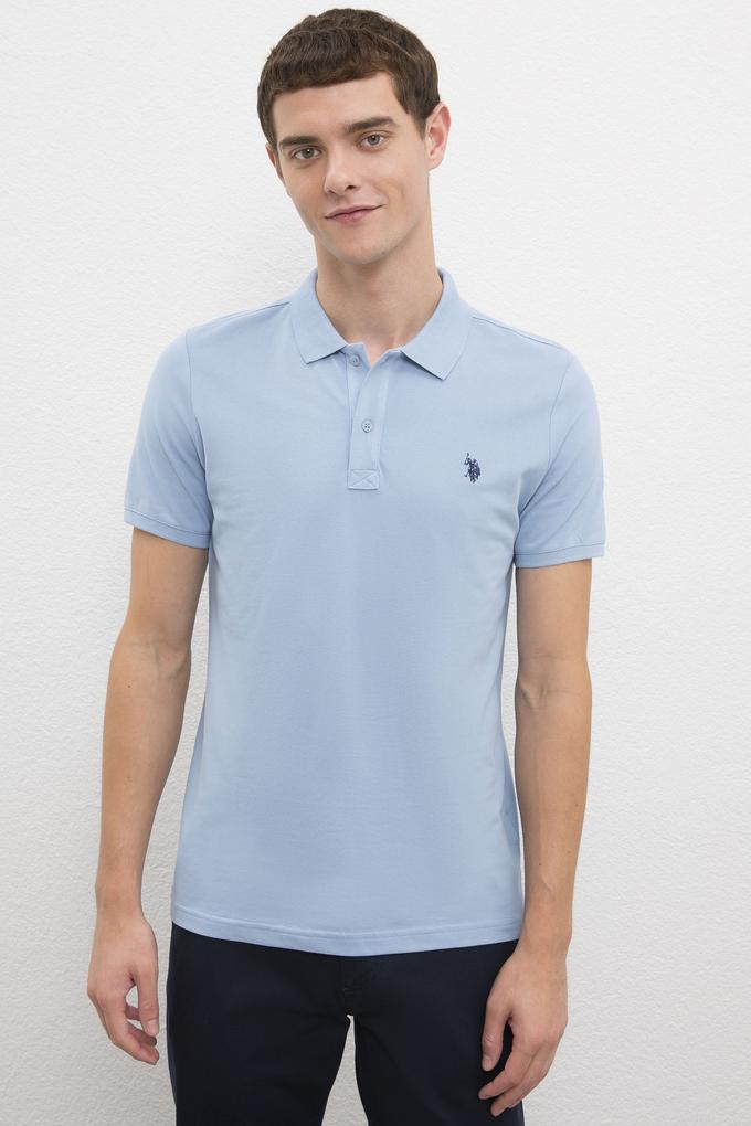 Erkek Açık İndigo Basic Tişört