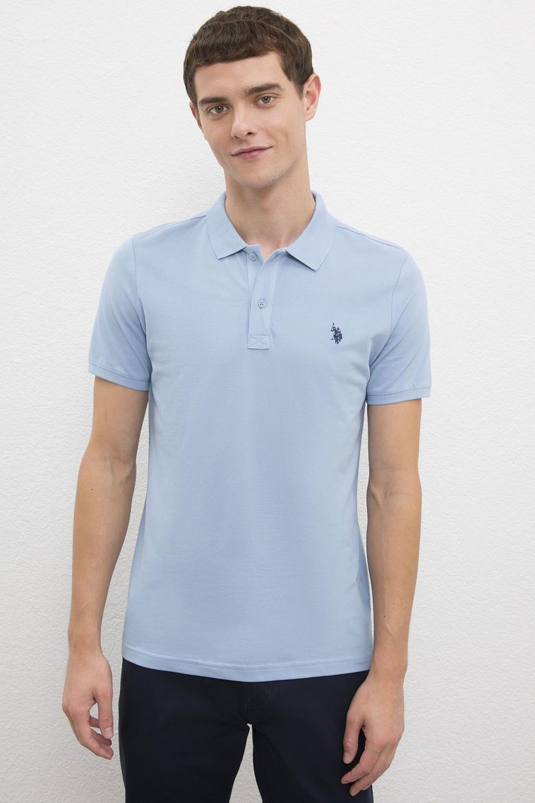 Erkek Açık İndigo Basic Tişört