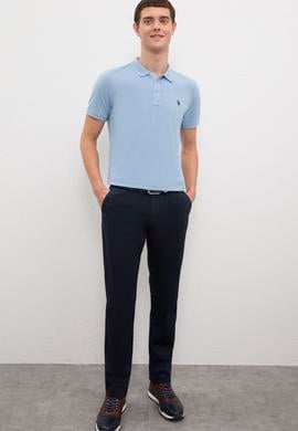 Erkek Açık İndigo Basic Tişört - 50187188080