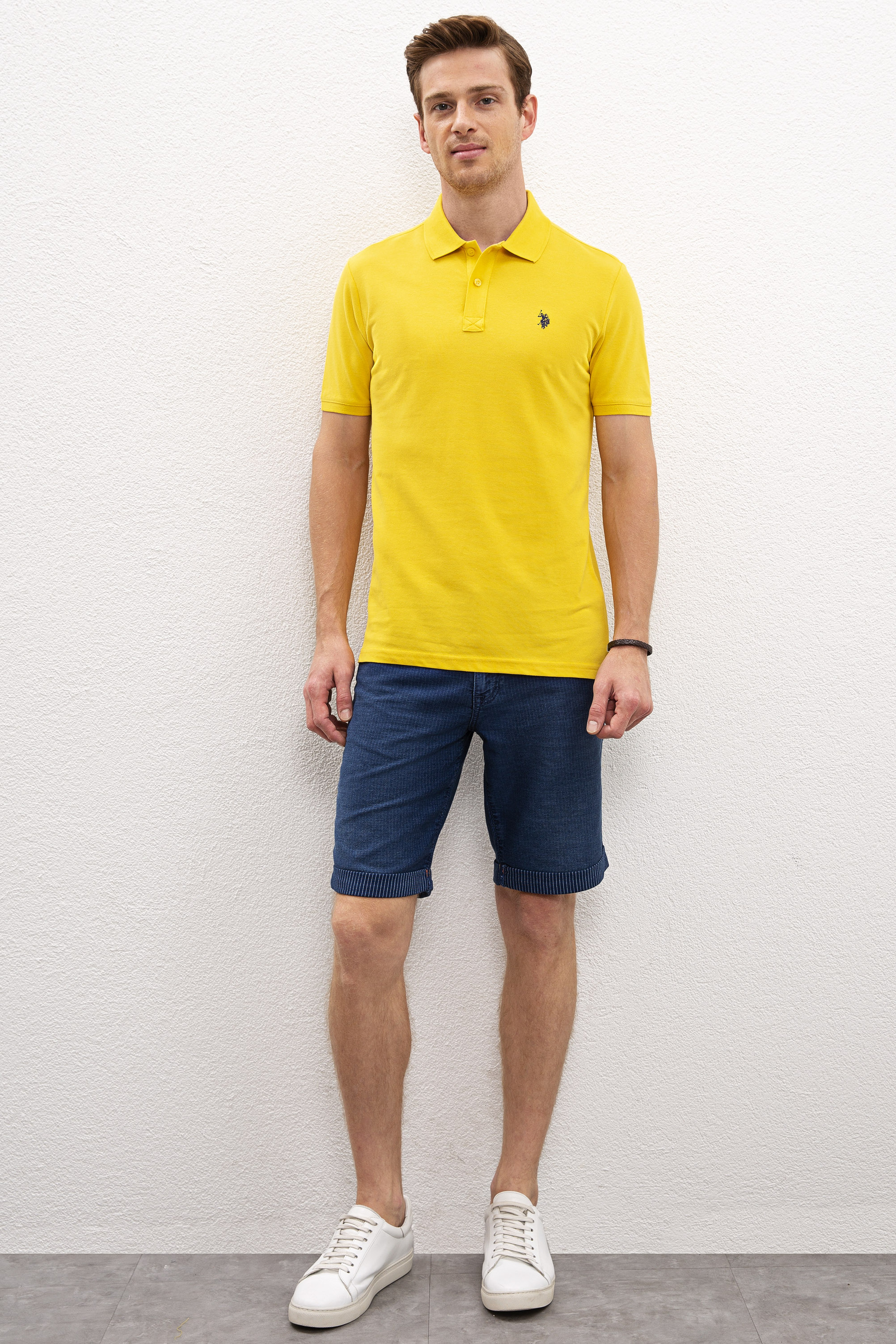 Erkek Safran Basic Polo Yaka Tişört - Image 4