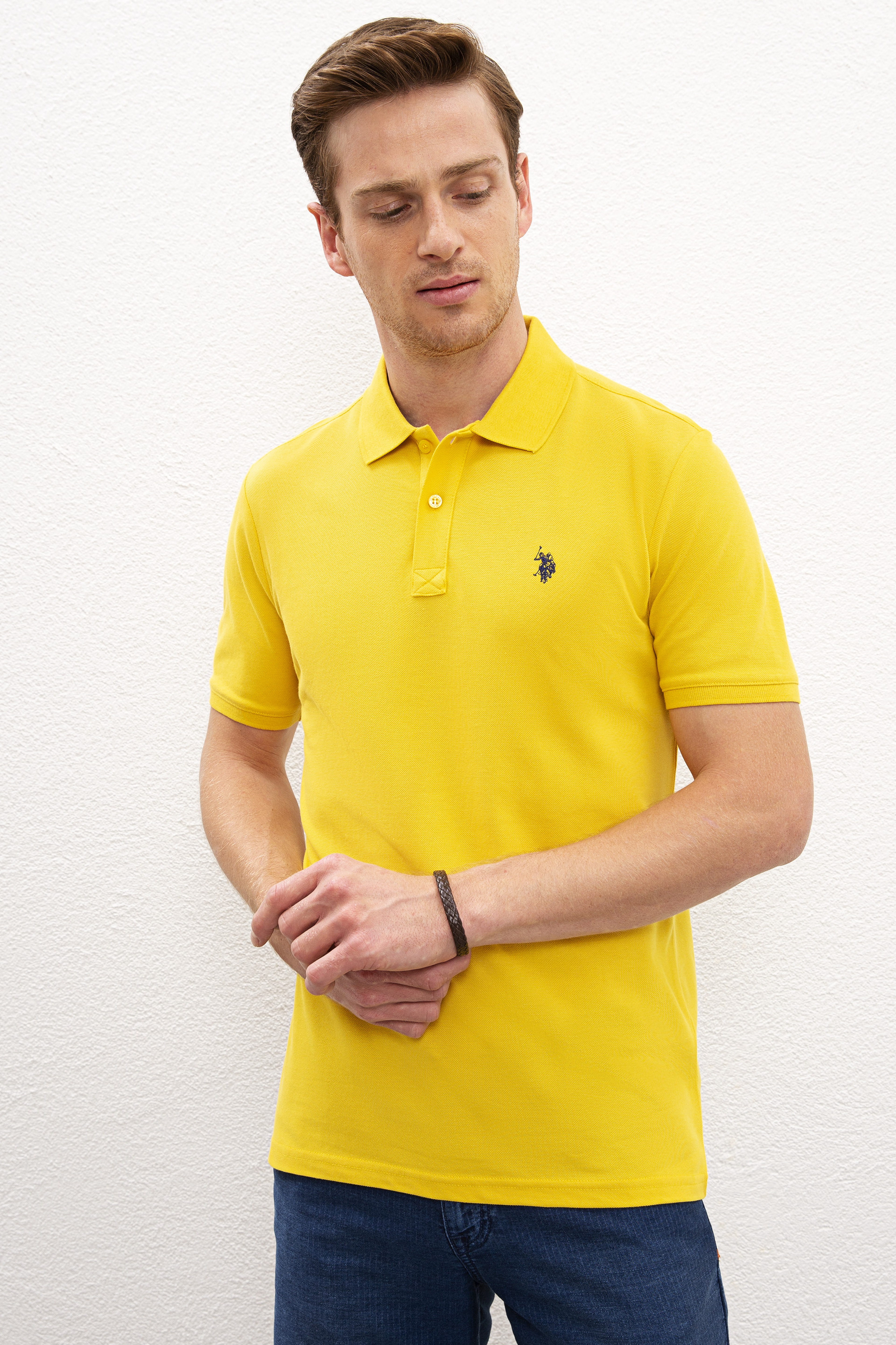 Erkek Safran Basic Polo Yaka Tişört - Image 1
