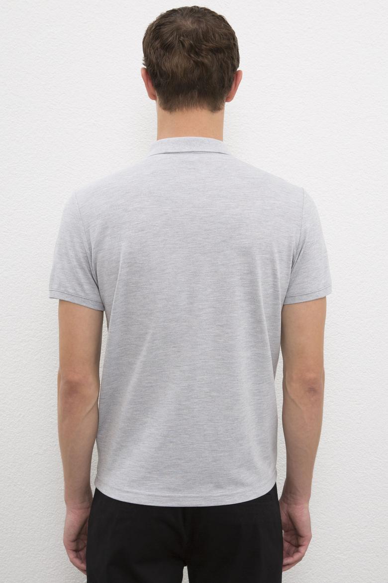 Erkek Gri Slim T-Shirt - 50187188025