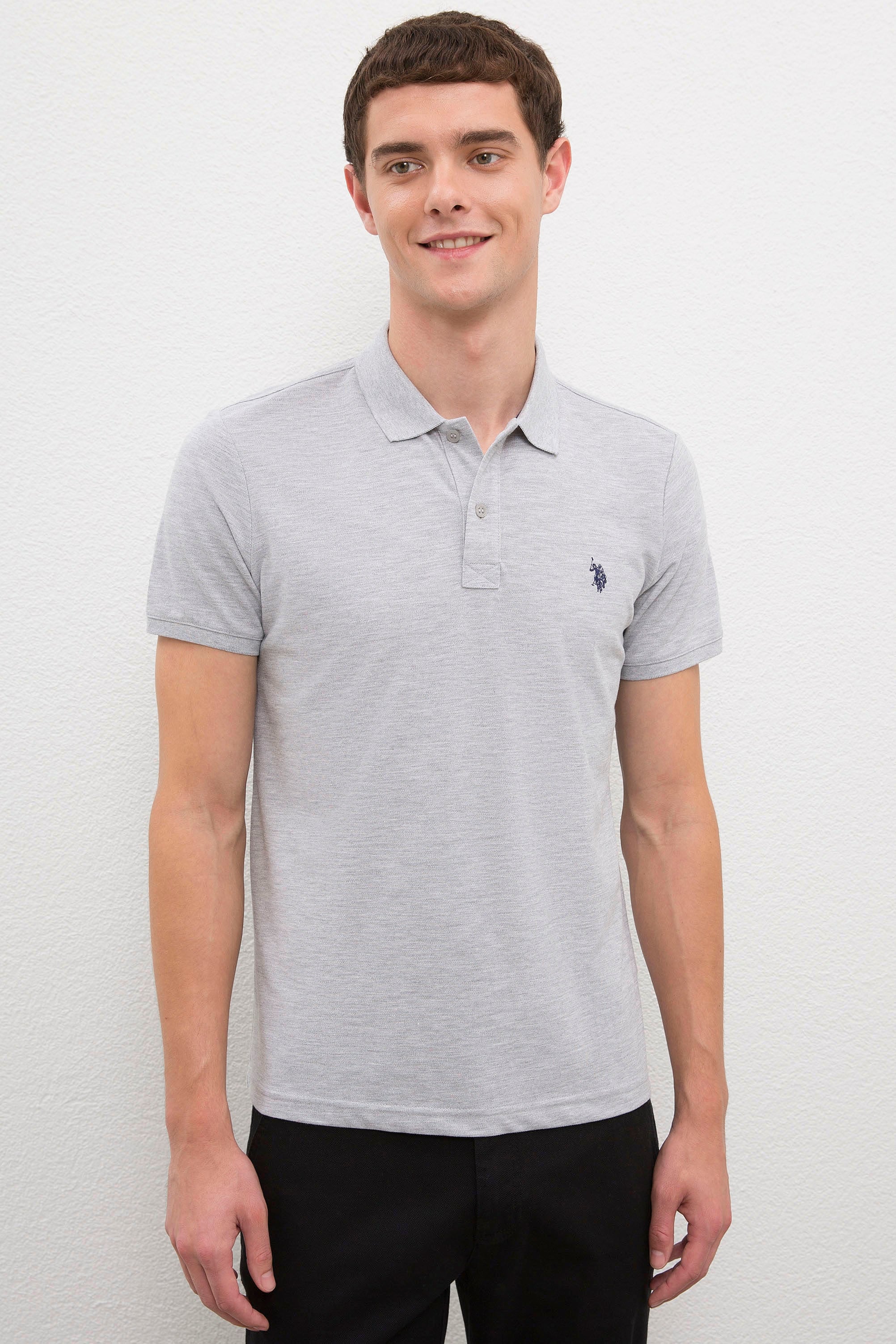 Erkek Gri Slim T-Shirt