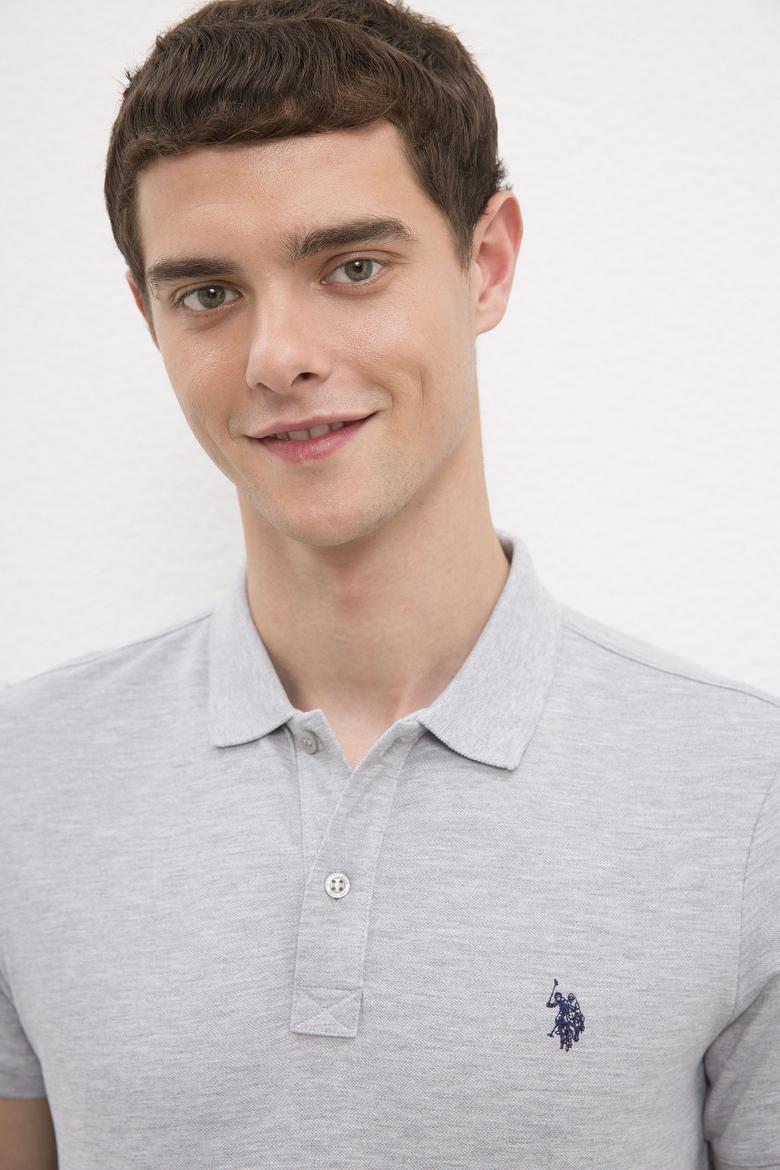 Erkek Gri Slim T-Shirt - 50187188025